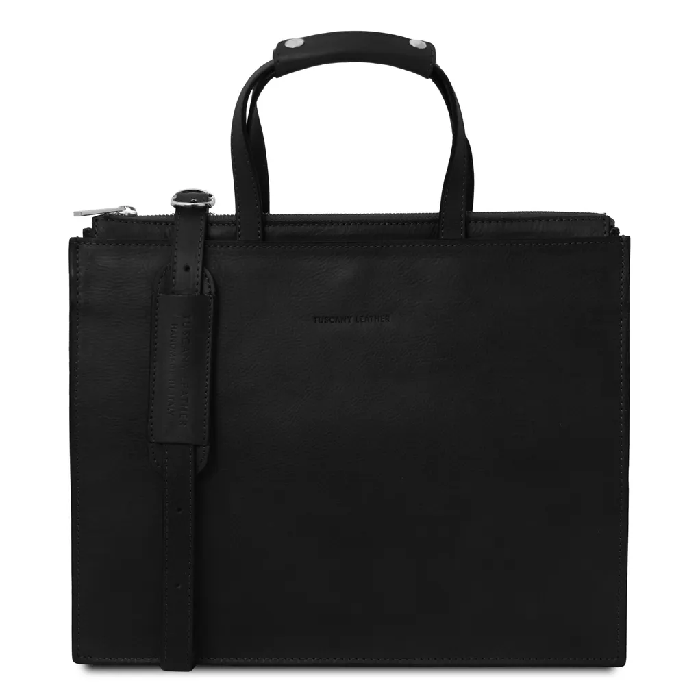 Palermo Leather briefcase 3 compartments for women