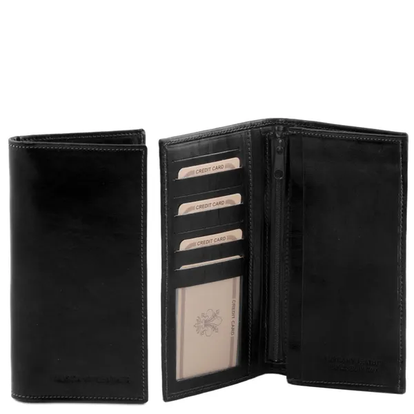 Exclusive vertical 2 fold leather wallet for men