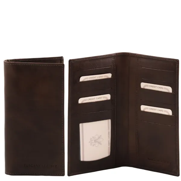 Exclusive vertical 2 fold leather wallet