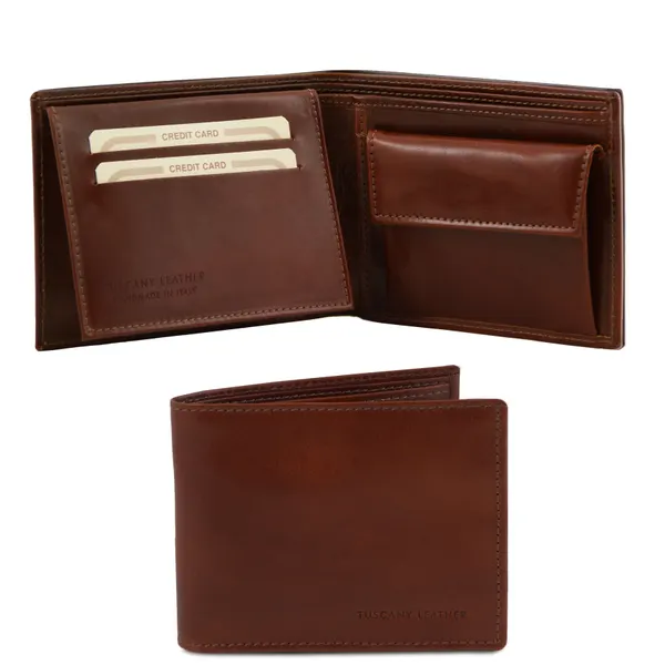 Exclusive 3 fold leather wallet for men with coin pocket