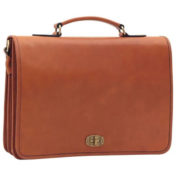 Cowhide Leather Full length Flap Briefcase
