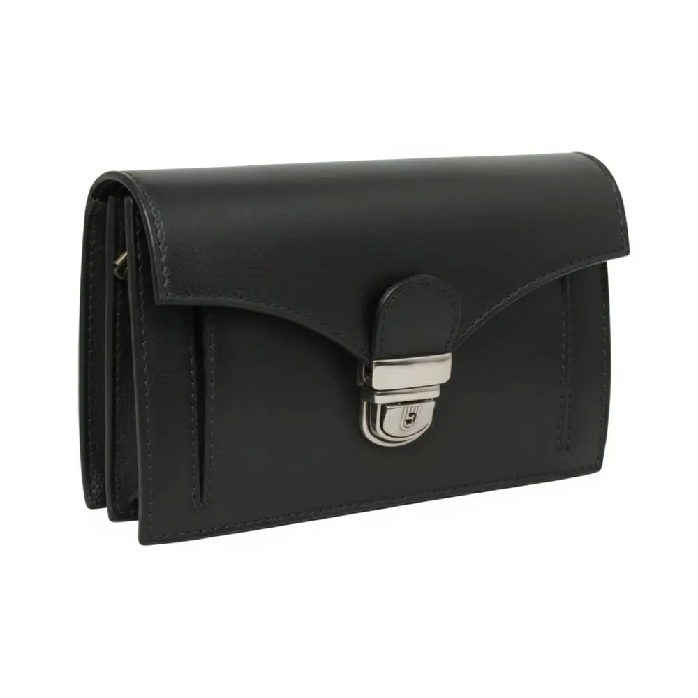 Leather clutch-Black