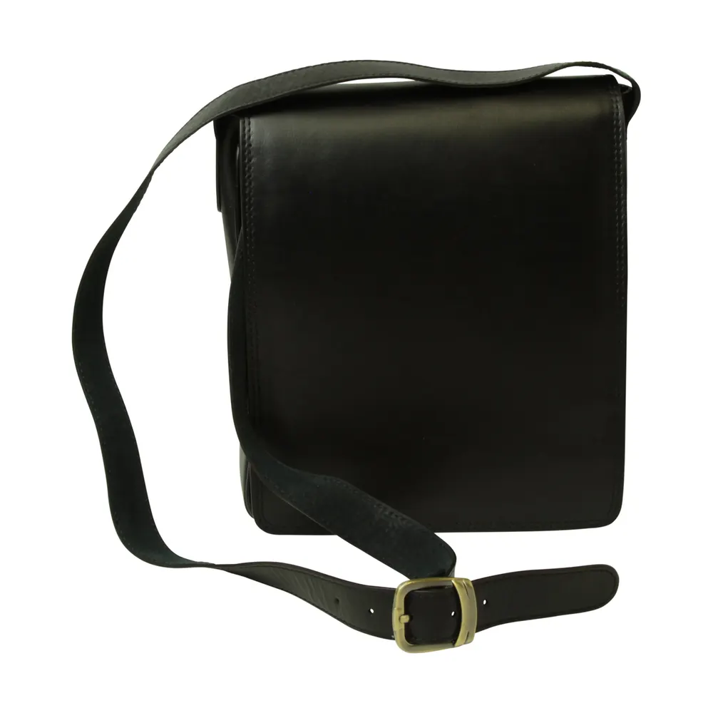 Leather Satchel Bag for I-Pad - Black