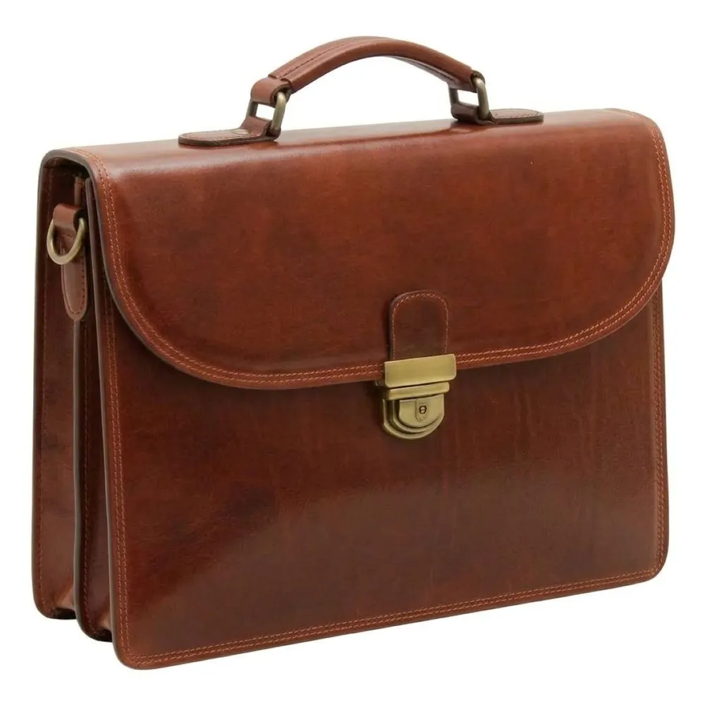 Vachetta Leather Briefcase - Brown