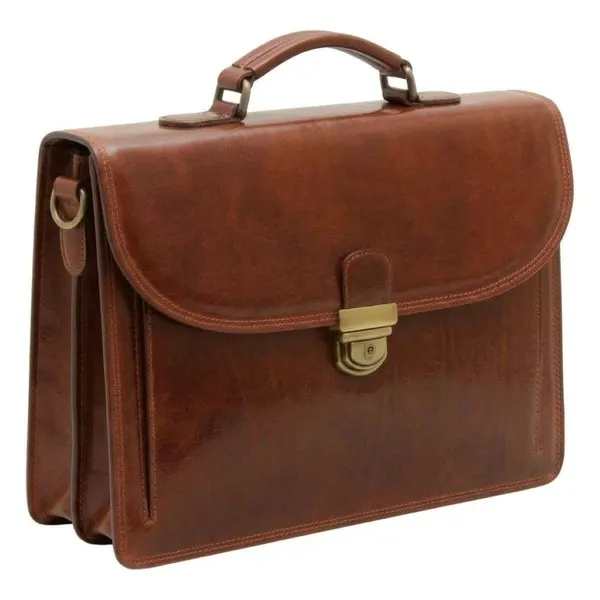 Leather Shoulder Bag for Men in Full-Grain Leather.
