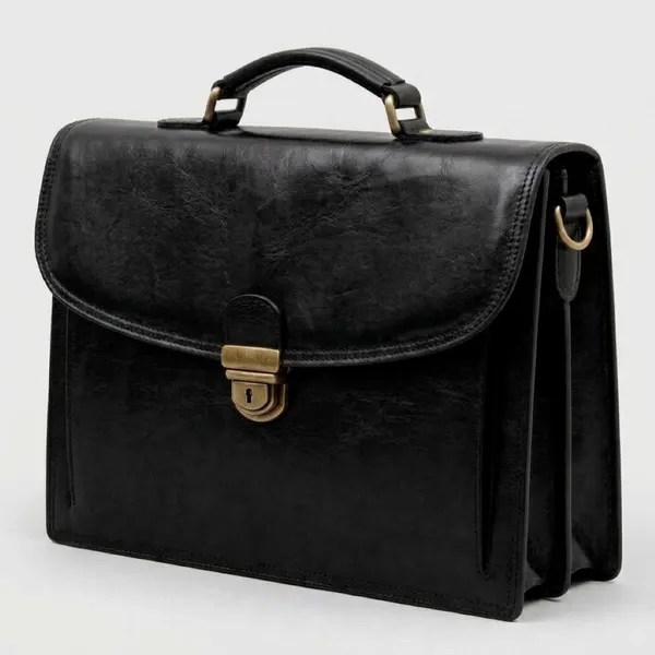 Leather Shoulder Bag for Men in Full-Grain Leather.