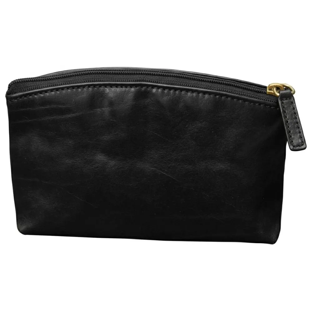 Cowhide leather beauty case- Black