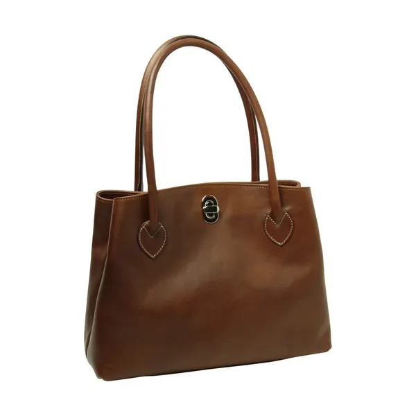 WOMAN’S TWO-HANDLE BAG IN TWO -TONE FULL-GRAIN LEATHER