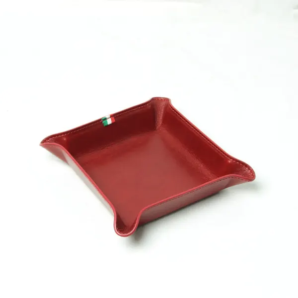 Small leather valet tray with love text