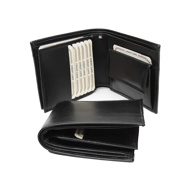 Leather wallet with card holder and RFID